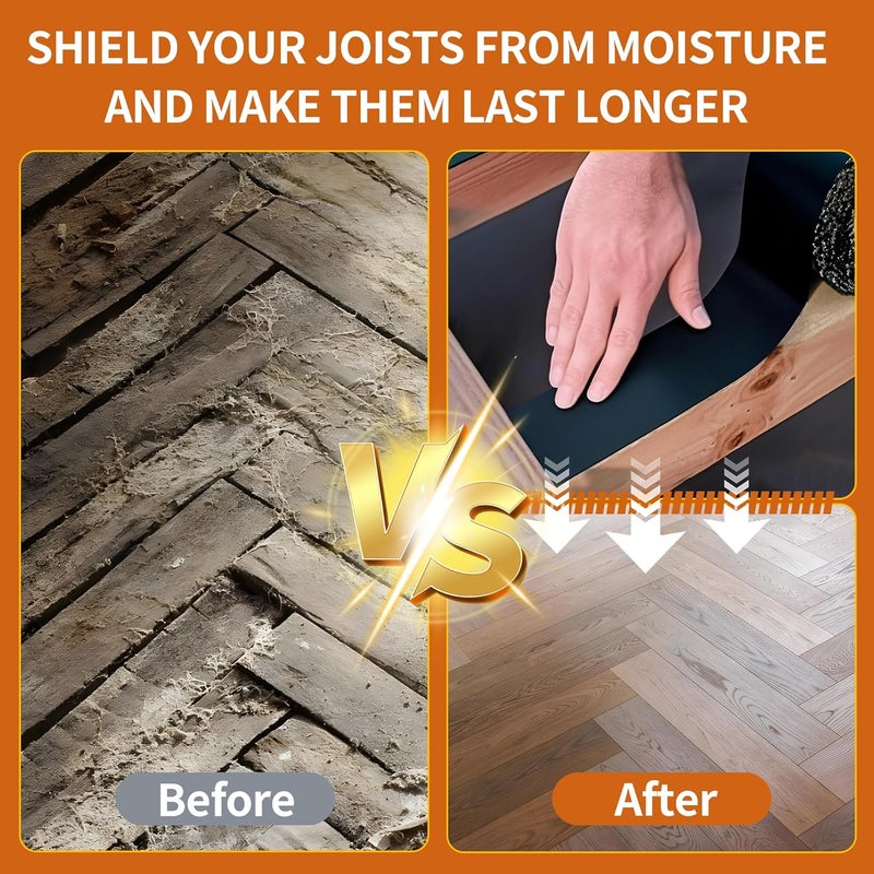 JOAPRIL Deck Joist Tape 4" x 50', Butyl Joist Tape for decking, Waterproof and Anti-Corrosion Deck Joist Flashing Tape for Top of Joists, Rim Joists, Under Joists and Beams-1 Rolls - Image 5